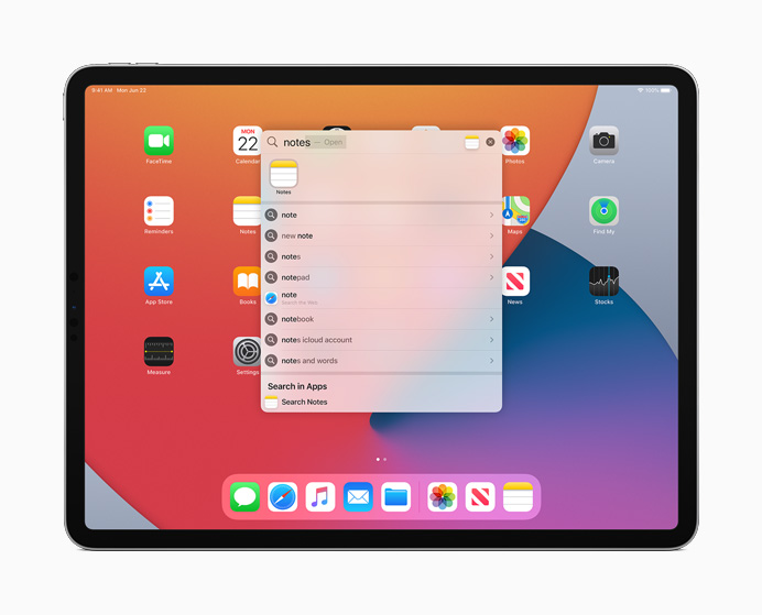 iPadOS 14 - Universal Searches