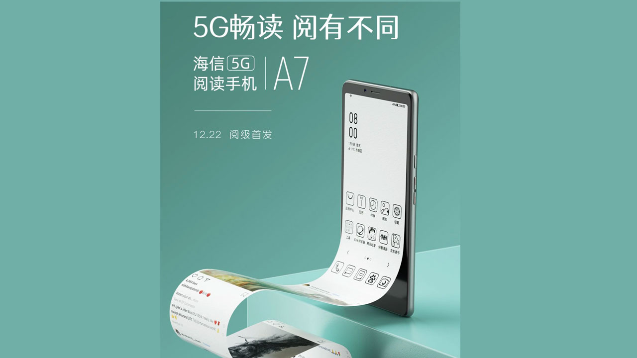 HiSense A7 5G, the first Smartphone with electronic ink and 5G